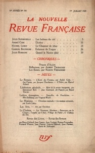  Gallimard - La Nouvelle Revue Française (1908-1943) N° 190 juillet 1929 : .