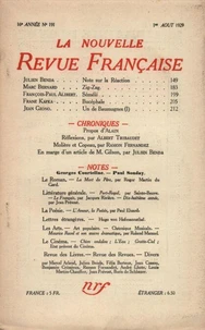 La Nouvelle Revue Française (1908-1940) N° 191 août 1929