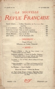 Gallimard - La Nouvelle Revue Française (1908-1943) N° 193 octobre 1929 : .