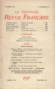 La Nouvelle Revue Française (1908-1940) N° 194 novembre 1929