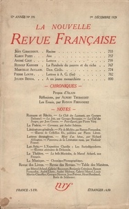  Gallimard - La Nouvelle Revue Française (1908-1943) N° 195 décembre 1929 : .