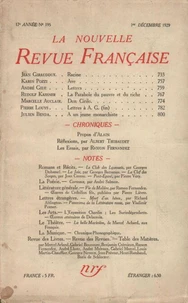 La Nouvelle Revue Française (1908-1940) N° 195 décembre 1929