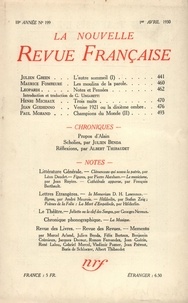  Gallimard - La Nouvelle Revue Française (1908-1943) N° 199 avril 1930 : .