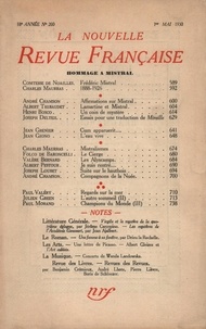  Gallimard - La Nouvelle Revue Française (1908-1943) N° 200 mai 1930 : Hommage à Mistral.