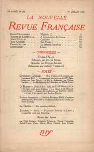  Gallimard - La Nouvelle Revue Française (1908-1943) N° 202 juillet 1930 : .