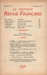 La Nouvelle Revue Française (1908-1940) N° 204 sept 1930