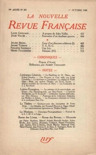La Nouvelle Revue Française (1908-1940) N° 205 octobre 1930
