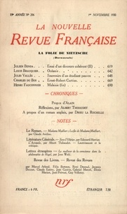  Gallimard - La Nouvelle Revue Française (1908-1943) N° 206 novembre 1930 : La folie de Nietzsche.