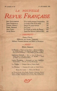 La Nouvelle Revue Française (1908-1940) N° 207 décembre 1930