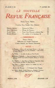 La Nouvelle Revue Française (1908-1940) N° 208 janvier 1931