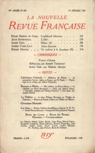 La Nouvelle Revue Française (1908-1940) N° 209 février 1931