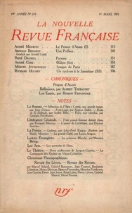 La Nouvelle Revue Française (1908-1940) N° 210 mars 1931
