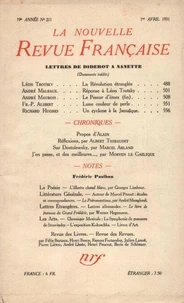 La Nouvelle Revue Française (1908-1940) N° 211 avril 1931