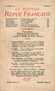La Nouvelle Revue Française (1908-1940) N° 212 mai 1931