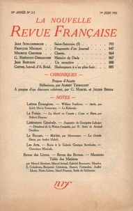La Nouvelle Revue Française (1908-1940) N° 213 juin 1931