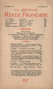 La Nouvelle Revue Française (1908-1940) N° 219 décembre 1931