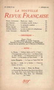 La Nouvelle Revue Française (1908-1940) N° 221 février 1932