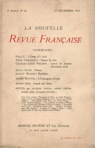 La Nouvelle Revue Française (1908-1940) N° 24 décembre 1910