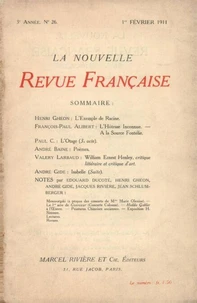 La Nouvelle Revue Française (1908-1940) N° 26 février 1911