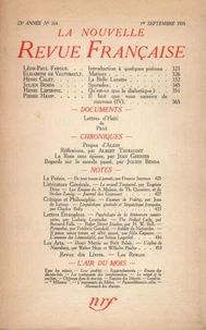 La Nouvelle Revue Française (1908-1940) N° 264 sept 1935