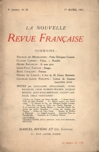  Gallimard - La Nouvelle Revue Française (1908-1943) N° 28 avril 1911 : .