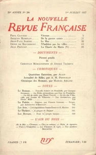 La Nouvelle Revue Française (1908-1940) N° 286 juillet 1937