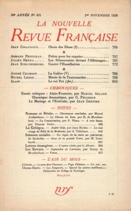 La Nouvelle Revue Française (1908-1940) N° 302 novembre 1938