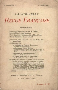 La Nouvelle Revue Française (1908-1940) N° 39 mars 1912