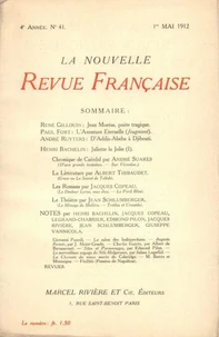 La Nouvelle Revue Française (1908-1940) N° 41 mai 1912
