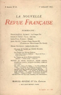 La Nouvelle Revue Française (1908-1940) N° 43 juillet 1912