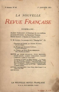 La Nouvelle Revue Française (1908-1940) N° 49 janvier 1913