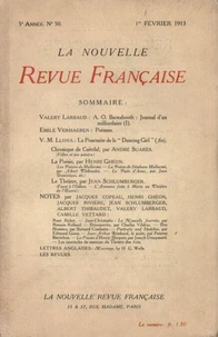 La nouvelle revue française (1908-1940) N° 50 février 1913