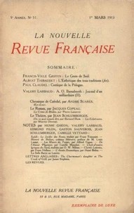 La Nouvelle Revue Française (1908-1940) N° 51 mars 1913