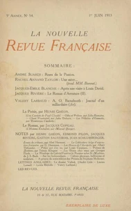 La Nouvelle Revue Française (1908-1940) N° 54 juin 1913