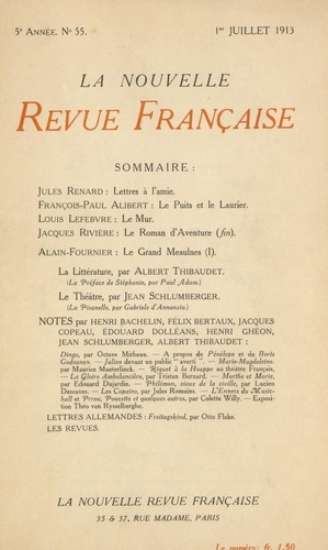 La Nouvelle Revue Française (1908-1943) N° 55 juillet 1913