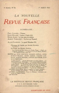 La Nouvelle Revue Française (1908-1940) N° 56 août 1913