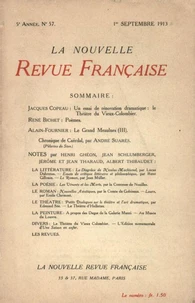 La Nouvelle Revue Française (1908-1940) N° 57 septembre 1913