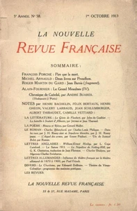 La Nouvelle Revue Française (1908-1940) N° 58 octobre 1913