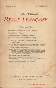  Gallimard - La Nouvelle Revue Française (1908-1943) N° 59 novembre 1913 : .