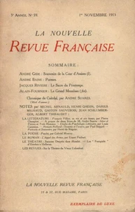 La Nouvelle Revue Française (1908-1940) N° 59 novembre 1913
