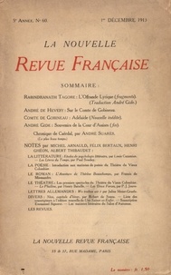  Gallimard - La Nouvelle Revue Française (1908-1943) N° 60 décembre 1913 : .