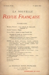  Gallimard - La Nouvelle Revue Française (1908-1943) N° 66 juin 1914 : .