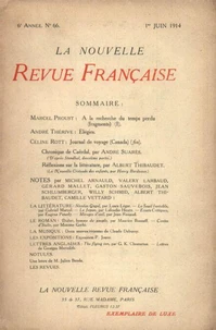 La Nouvelle Revue Française (1908-1940) N° 66 juin 1914