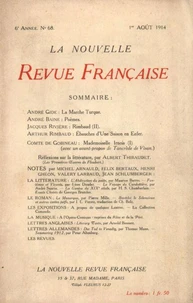 La Nouvelle Revue Française (1908-1940) N° 68 août 1914