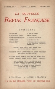 Gallimard - La Nouvelle Revue Française (1908-1943) N° 71 août 1919 : .