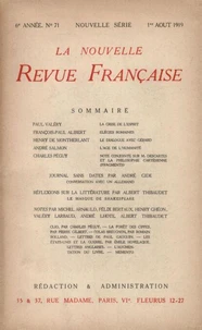 La Nouvelle Revue Française (1908-1940) N° 71 août 1919