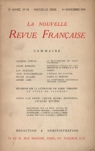  Gallimard - La Nouvelle Revue Française (1908-1943) N° 74 novembre 1919 : .
