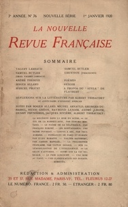  Gallimard - La Nouvelle Revue Française (1908-1943) N° 76 janvier 1920 : .