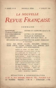  Gallimard - La Nouvelle Revue Française (1908-1943) N° 82 juillet 1920 : .