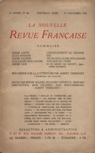  Gallimard - La Nouvelle Revue Française (1908-1943) N° 86 novembre 1920 : .